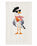 Sunday Café Croissant Seagull Cotton Tea Towel