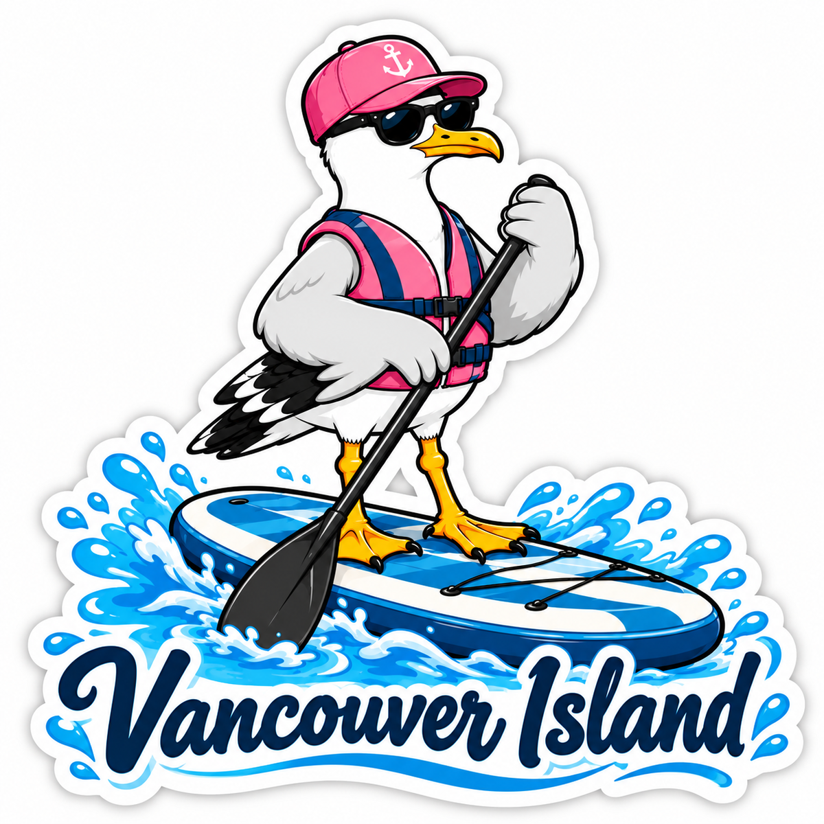 Vancouver Island Paddleboard Seagull Sticker
