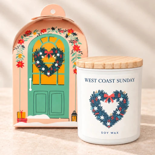 Christmas Door Collection - Heart Wreath Candle