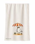 Orange Beach Umbrella Flour Sac Tea Towel