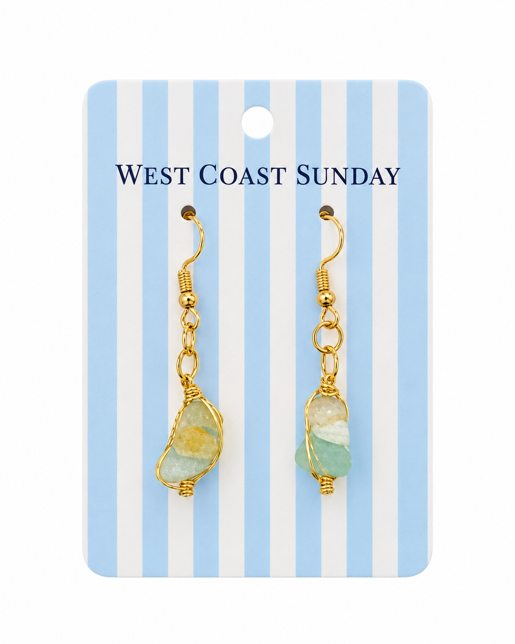 Coastal Sea Glass Drop Earrings