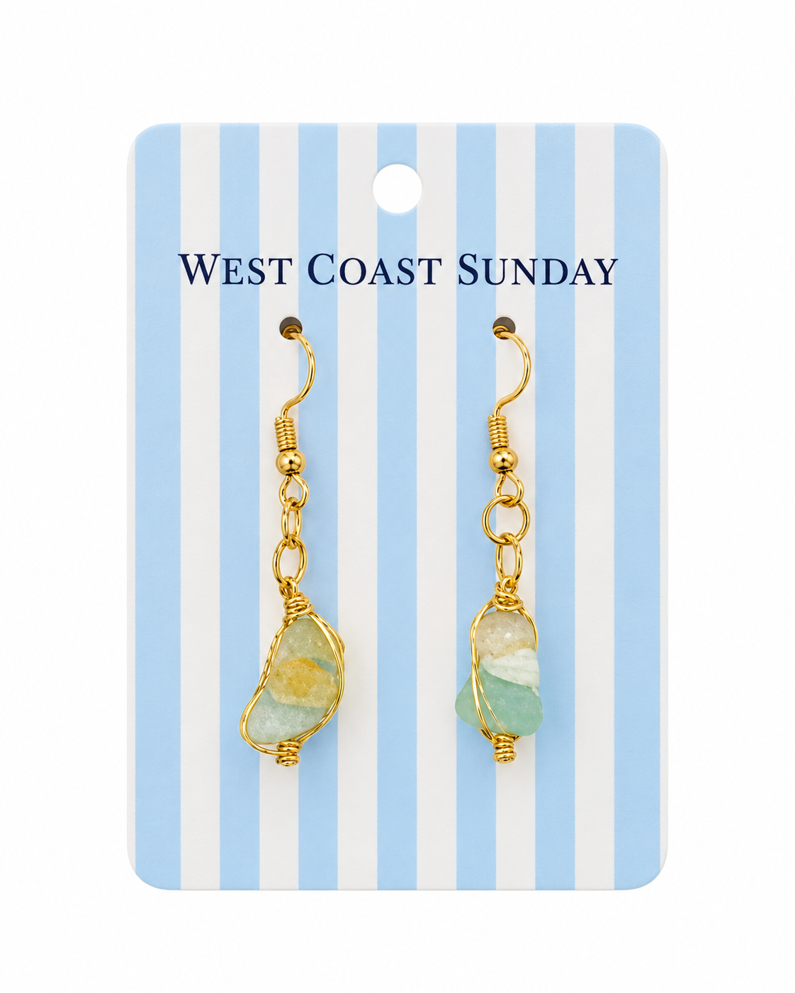 Coastal Sea Glass Drop Earrings