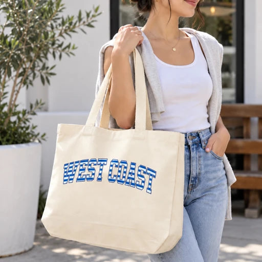 West coast blue/ white jumbo tote