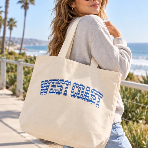 West coast blue/ white jumbo tote