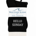 Hello Sunday Crew Socks | Black & Grey | Women's 6-10