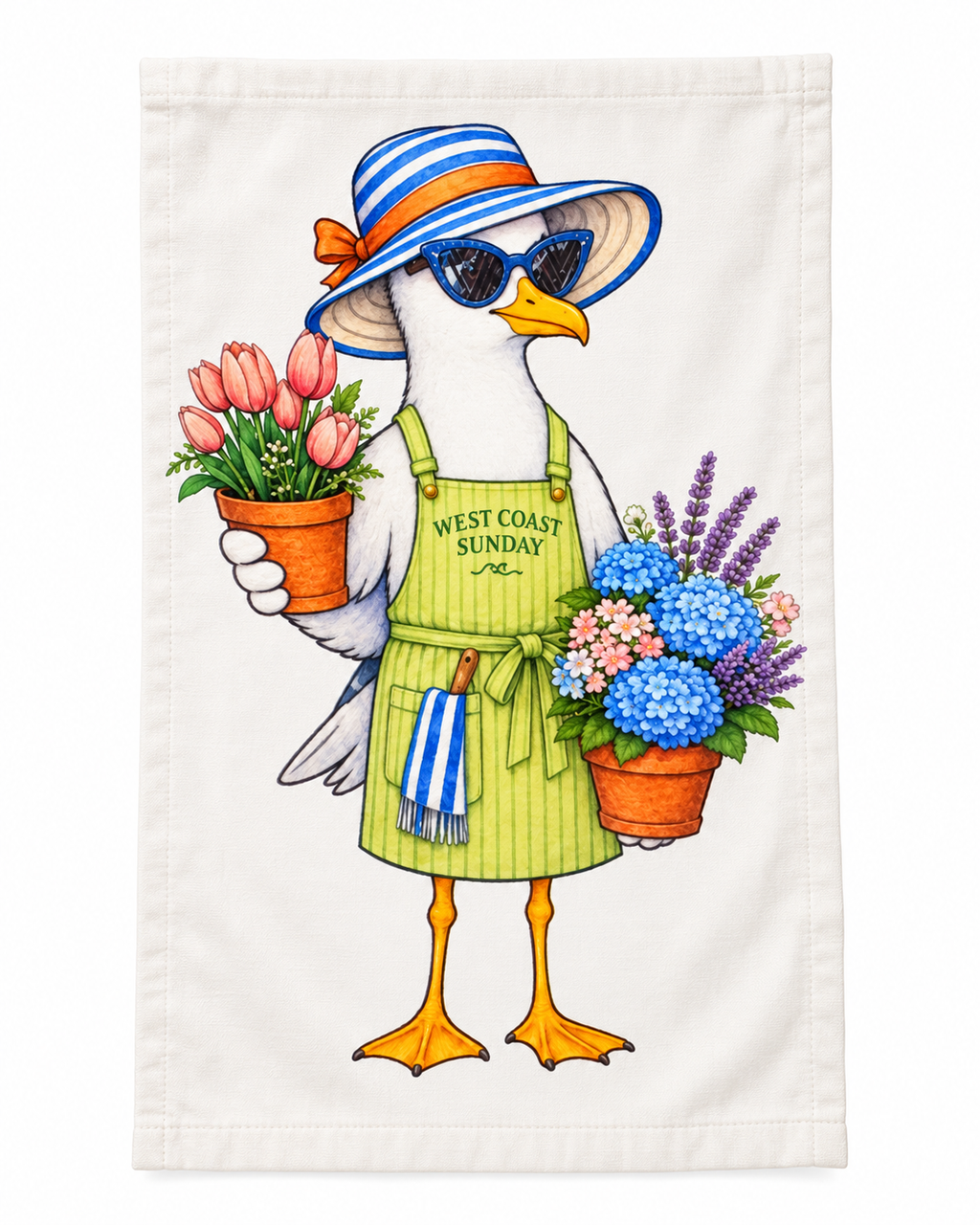 Gardener Seagull  Cotton Tea Towel