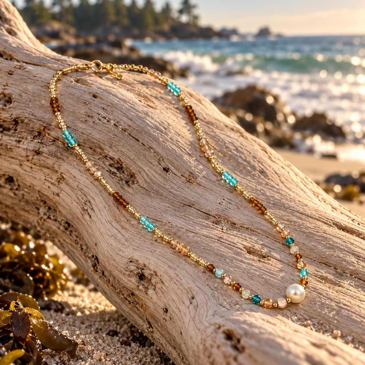 Golden Tide Pearl Necklace