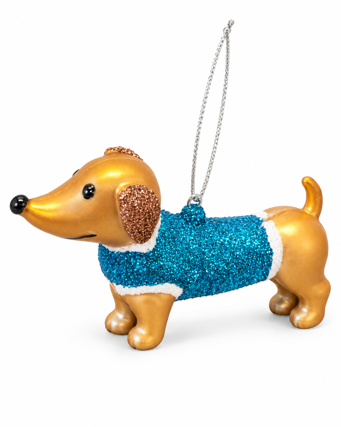 Mini Christmas Blue  Dachshund Ornament