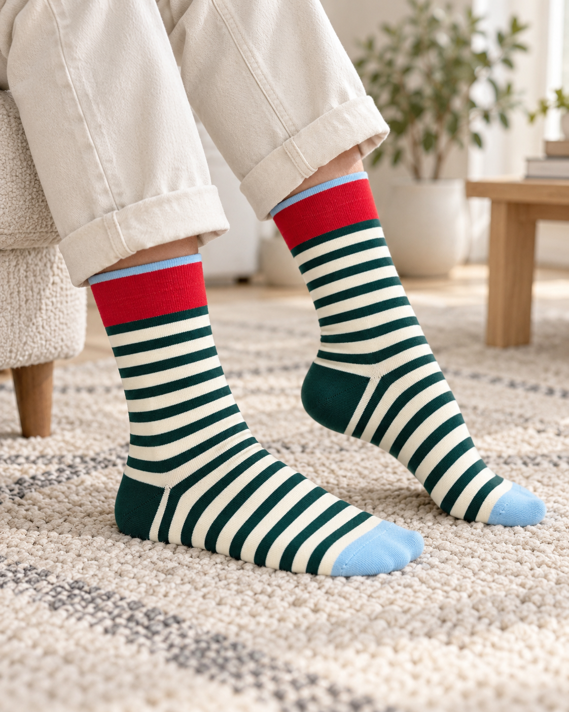 Evergreen Stripe Short Crew Socks | Women's 6-10