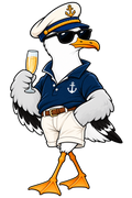 Captain Sunday Seagull Sticker | West Coast Sunday