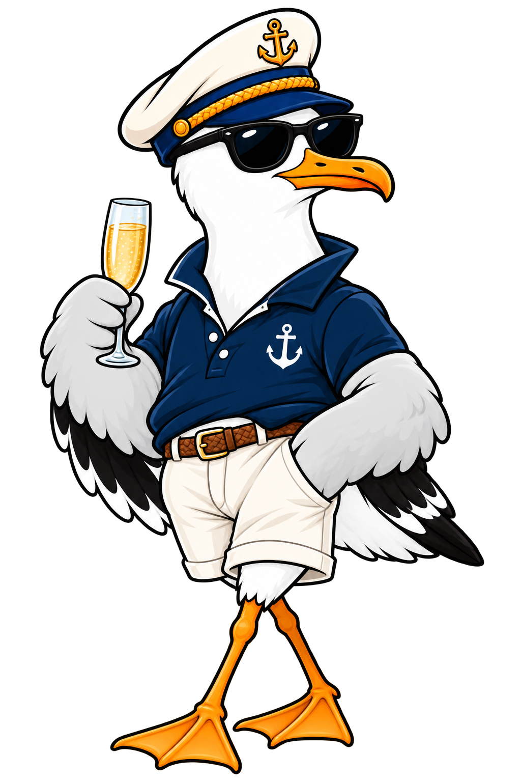 Captain Sunday Seagull Sticker | West Coast Sunday