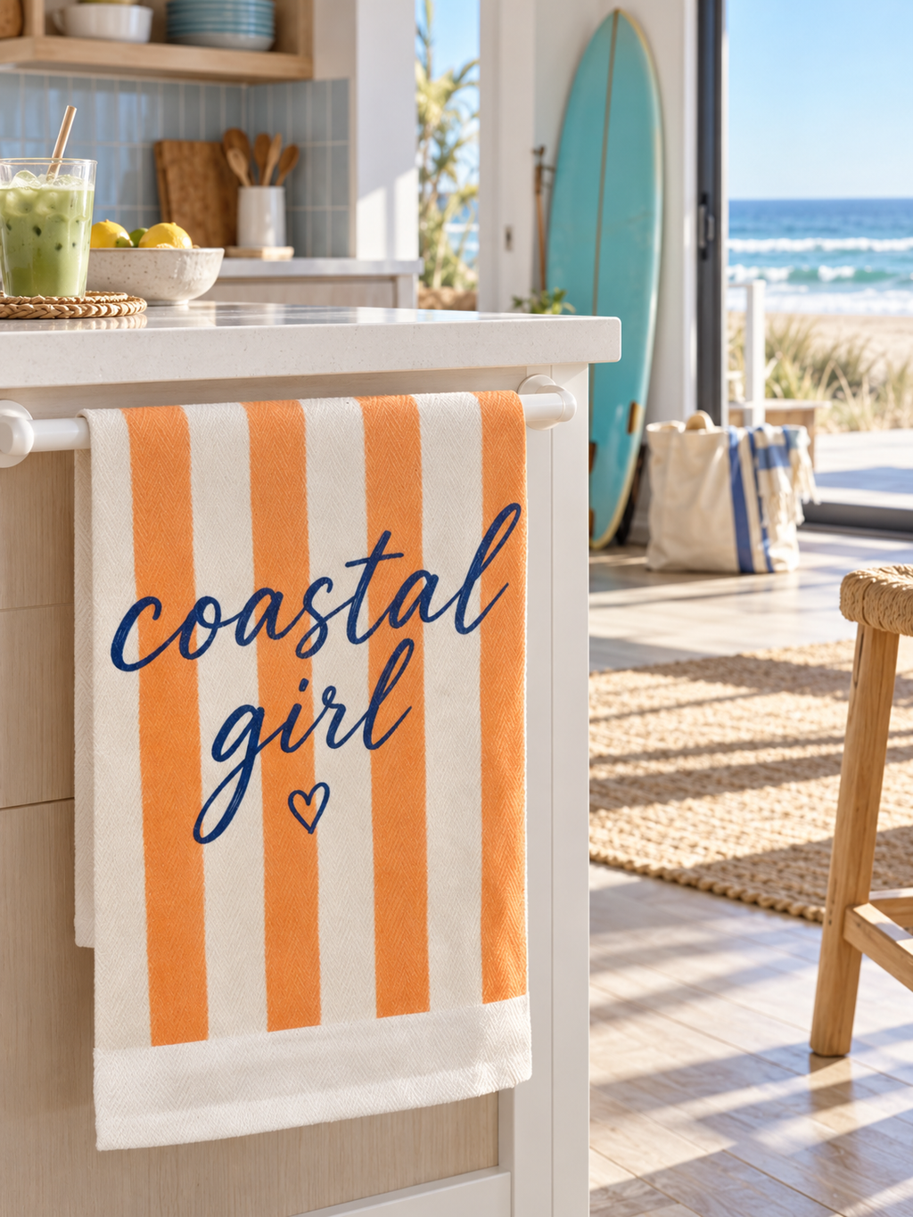 Coastal Girl – Cotton Twill Tea Towel