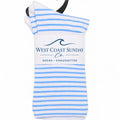 Coastal Stripe Crew Socks | Light Blue & White | Women's 6-10