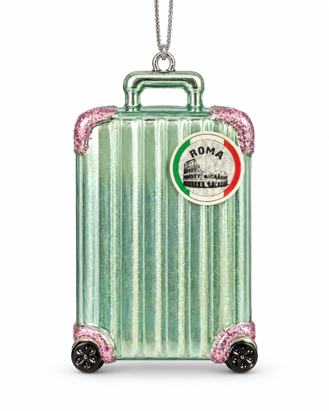 Mint Green Suitcase Christmas Ornament – Roman Holiday 🇮🇹💚