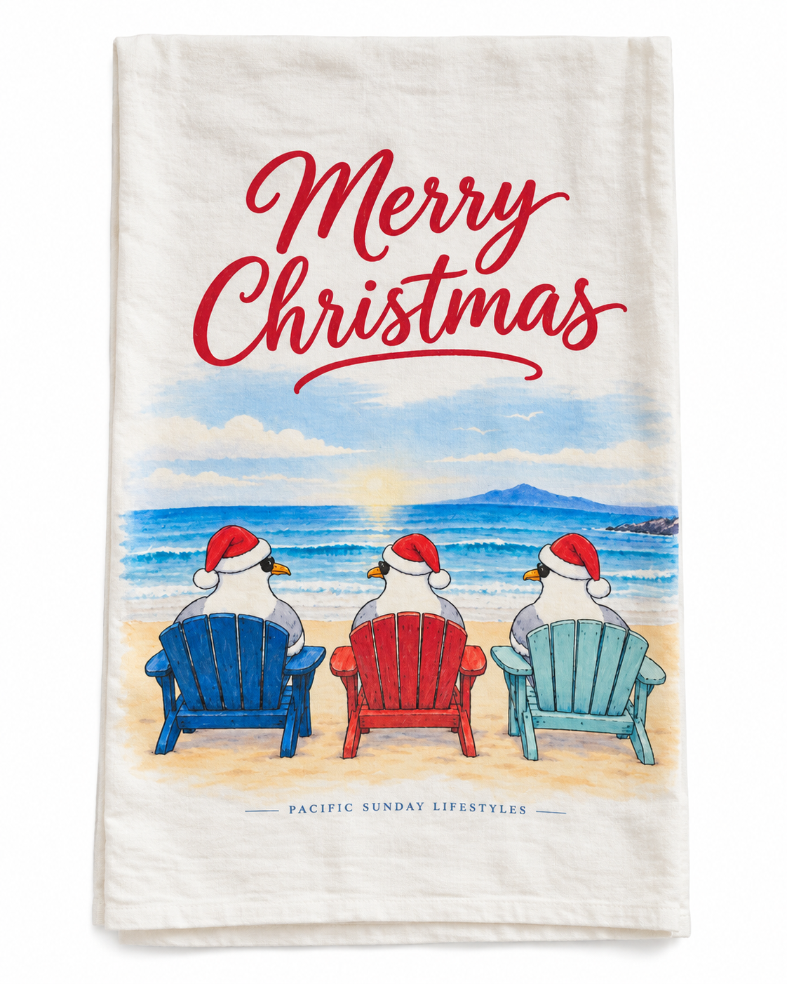 Merry Christmas Friends Flour Sac Tea Towel