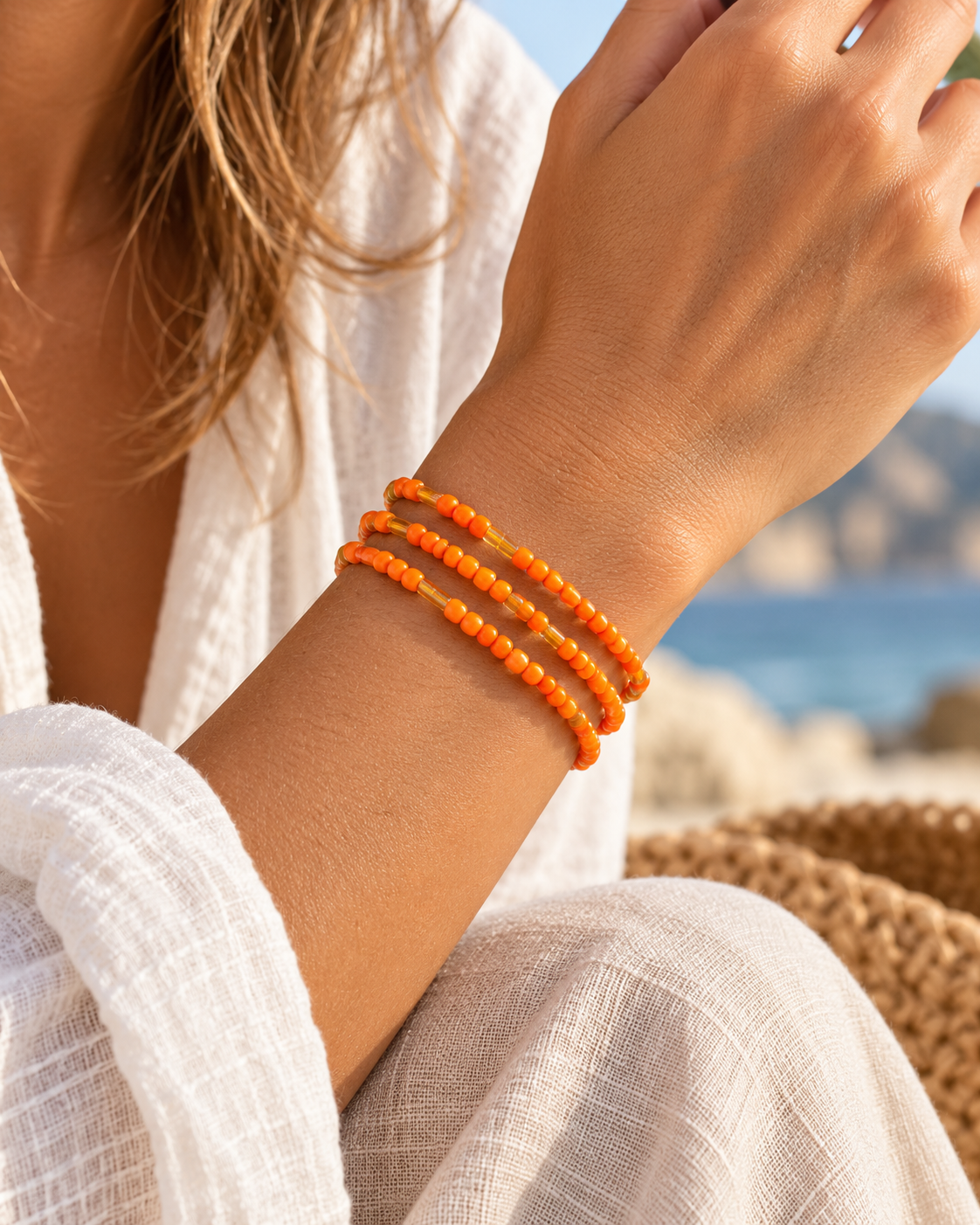 Sunday Stackers – Orange Pop Bracelet