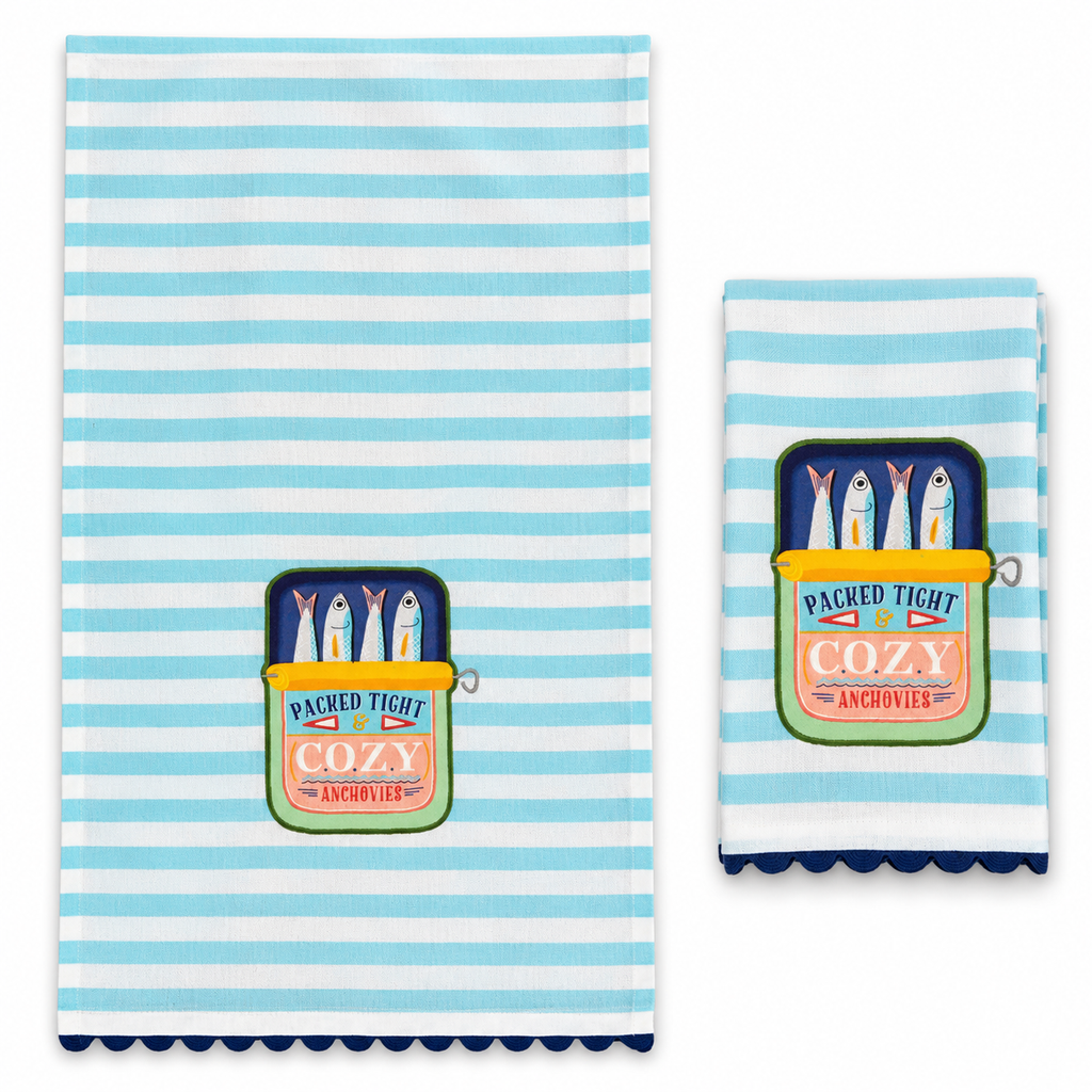 Packed Tight & Cozy – Coastal Stripe Tea Towel