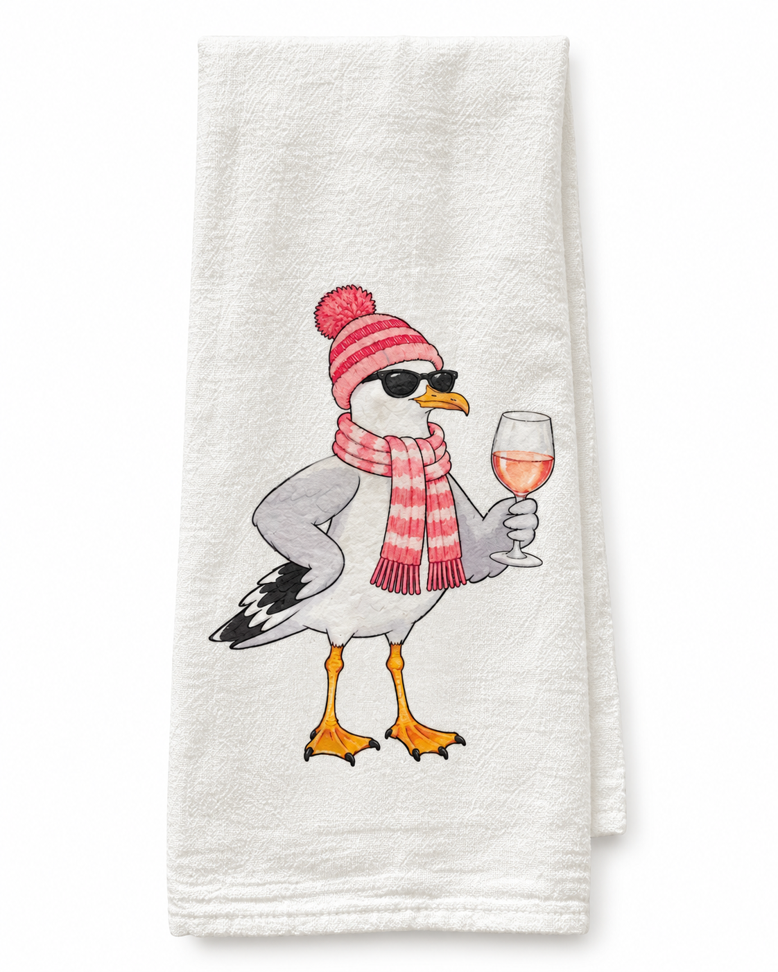 Cheers Seagull  Flour Sac Tea Towel