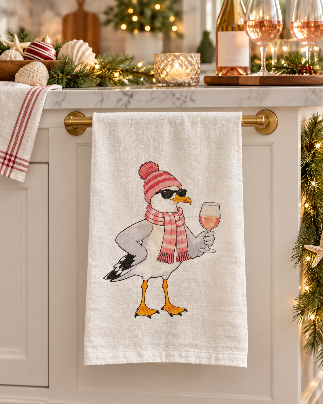 Cheers Seagull  Flour Sac Tea Towel