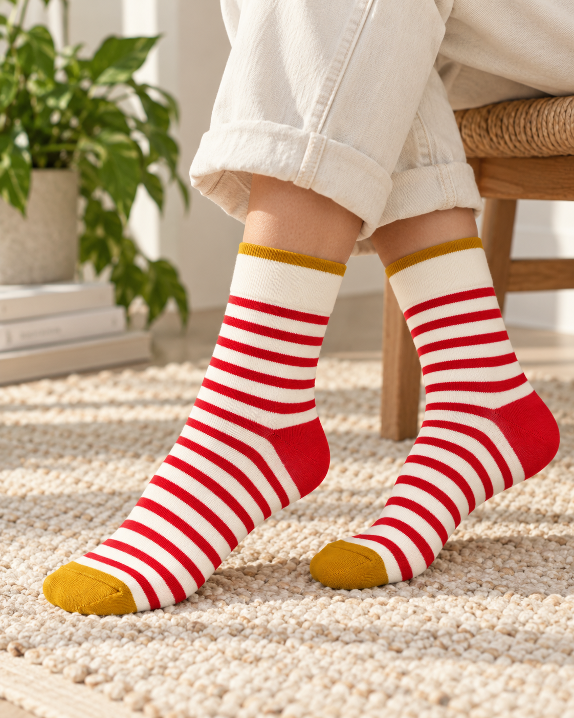 Lighthouse Stripe Crew Socks | Women's 6-10