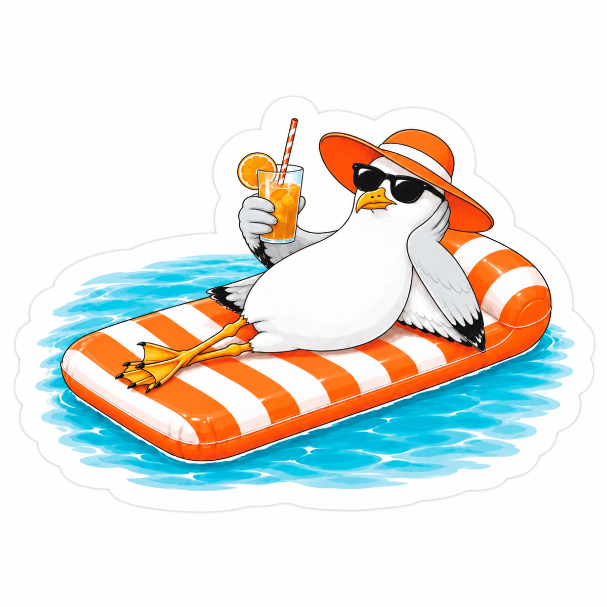 Sunday Seagull Sticker