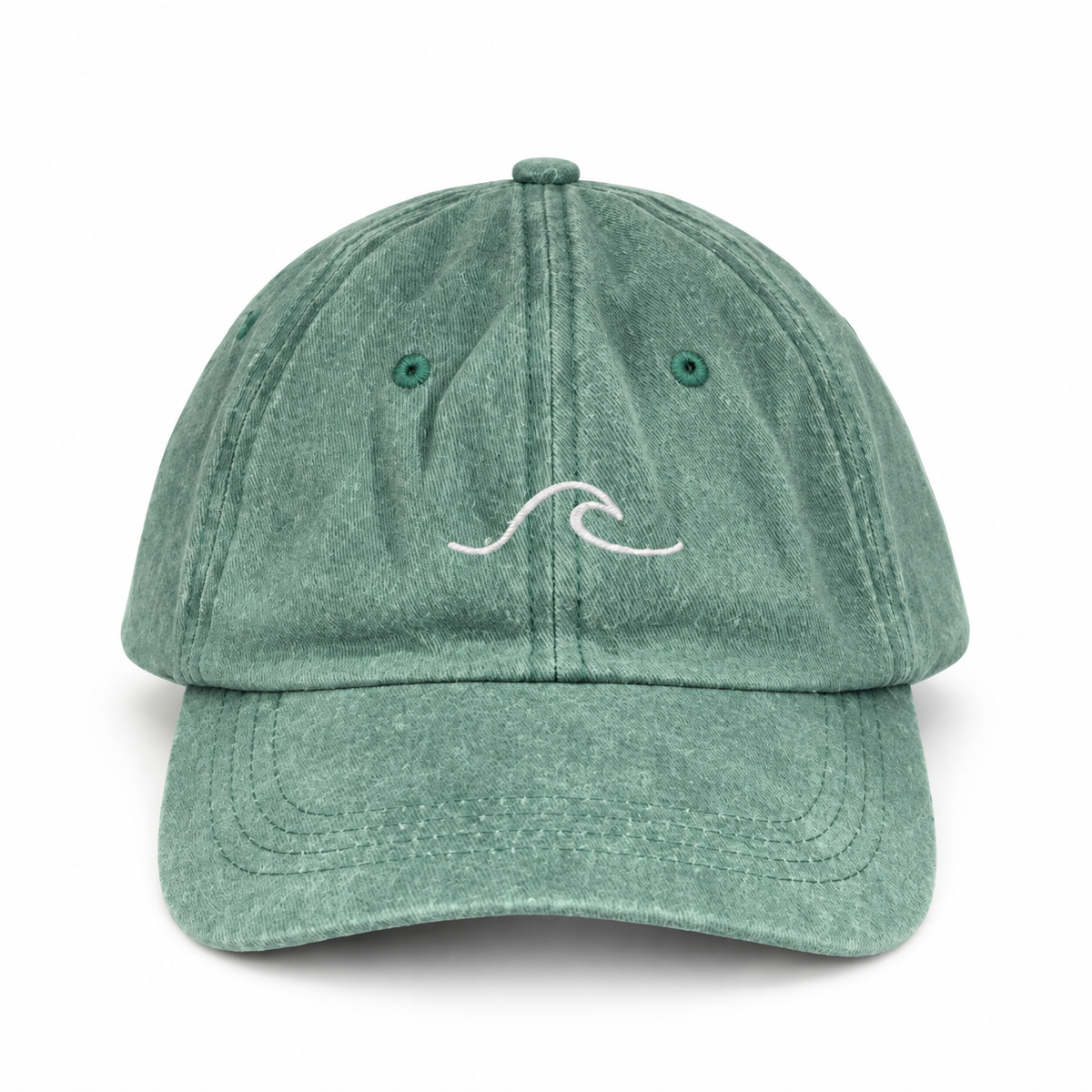 West Coast Sunday coastal green wave cap with embroidered wave logo