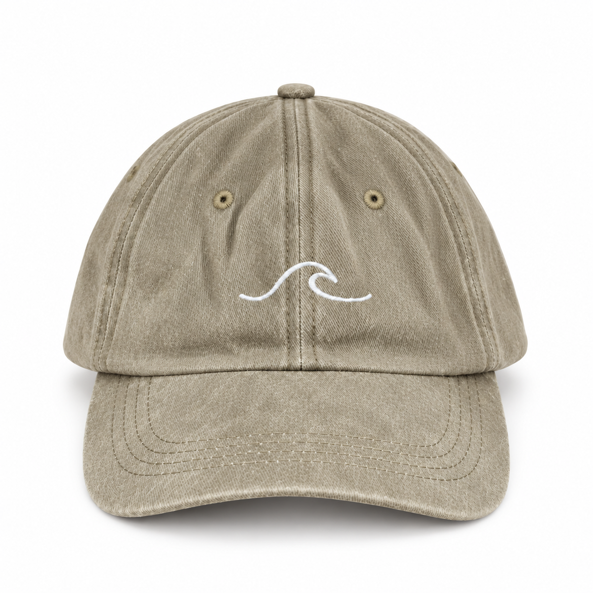 West Coast Sunday khaki wave cap with embroidered wave logo