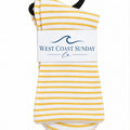 Coastal Stripe Crew Socks | Mustard & White | Women's 6-10