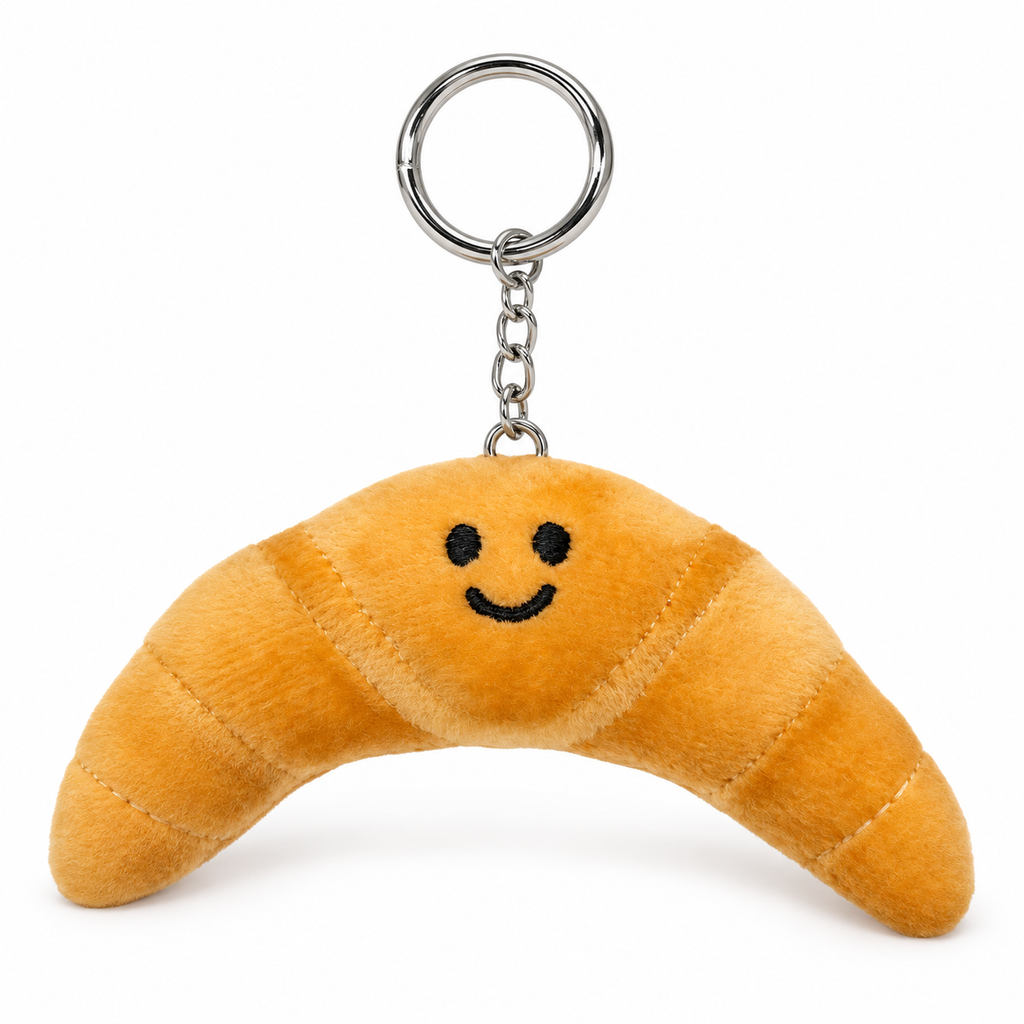 Happy Little Croissant – Plush Keychain 🥐
