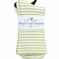 Coastal Stripe Crew Socks | Lime & White | Women's 6-10