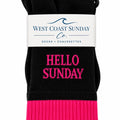 Hello Sunday Crew Socks | Black & Pink | Women's 6-10