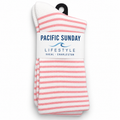 Coastal Stripe Crew Socks | Pink & White | Women's 6-10